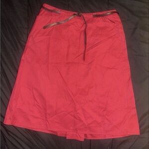 Prada Red A-Line Skirt with Black Trim